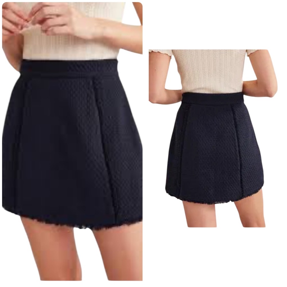 Boden Navy Blue Tweed Interest Mini Skirt 6